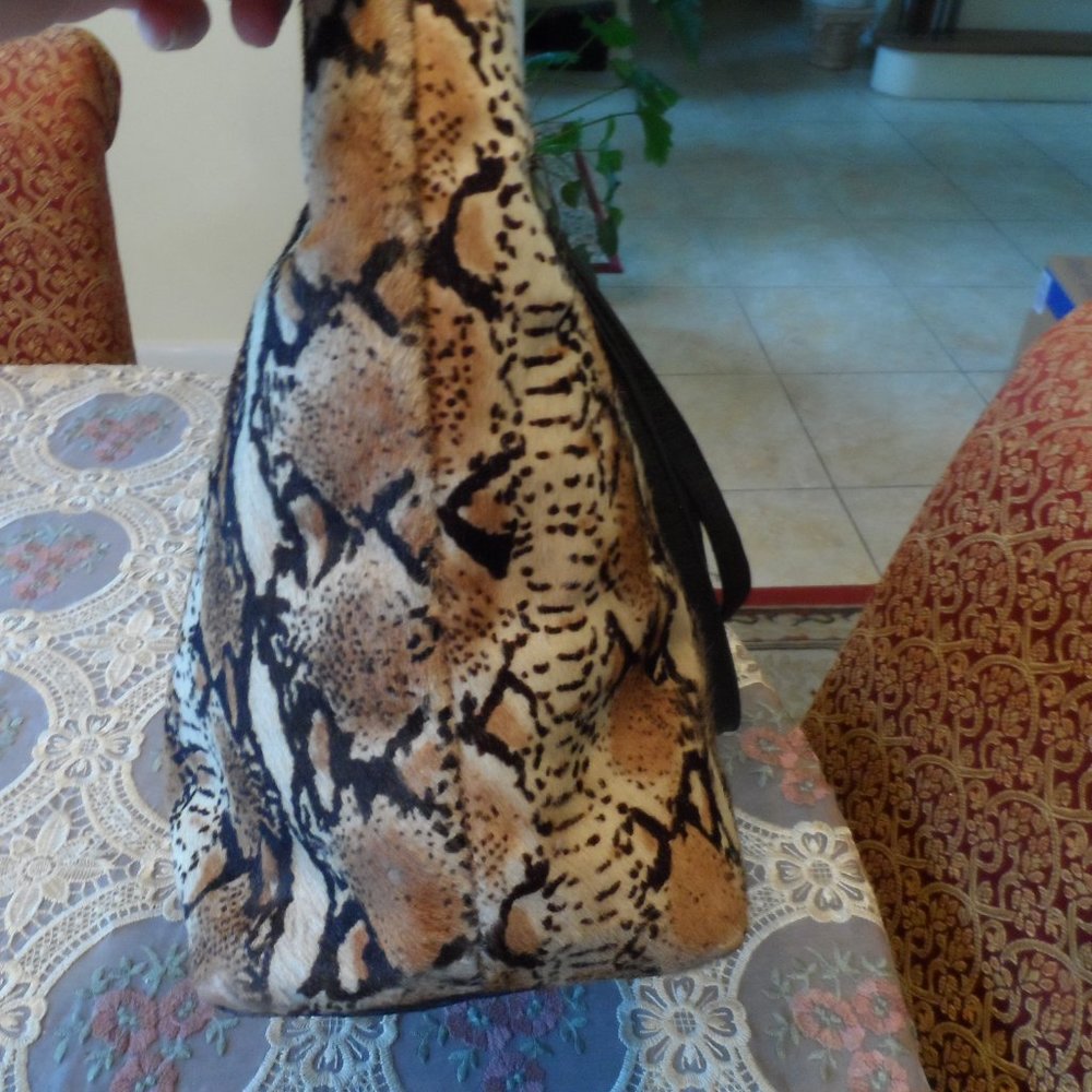 Clever Carriage Company Python Print Calf Hair La… - image 6